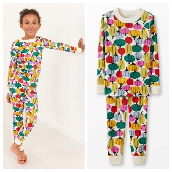 Hanna Andersson Other - NWT NEW Hanna Andersson Colorful Pumpkins Kid's Pajamas 5 Organic Cotton Long